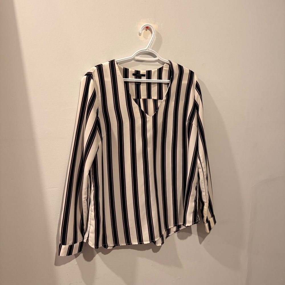 Forever 21 Black and White Striped Blouse